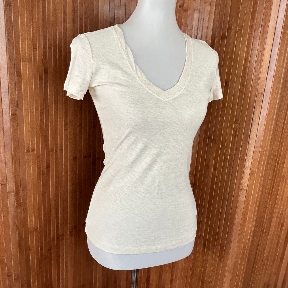 James Perse Sheer Slub V-Neck Tee 
 Size 1 color ALAB